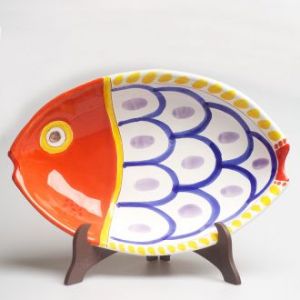 Тарелка большая глубокая керамическая «Рыба» Ceramiche de Simone PT746PE3 (Италия)