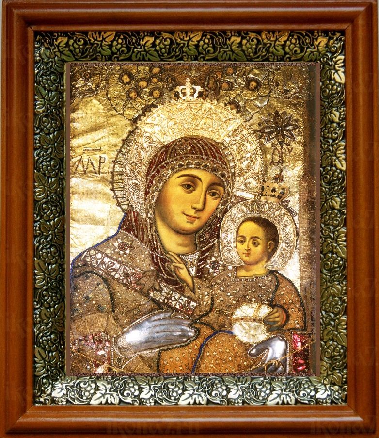 Вифлеемская икона Божьей Матери (19х22), светлый киот