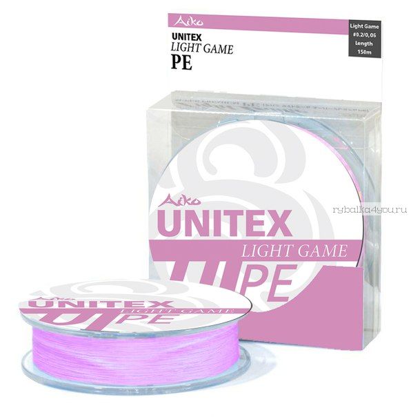 Леска плетеная Aiko Unitex Light Game 4 braid pink 130 м