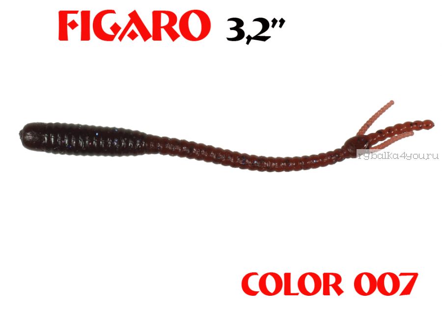 Мягкая приманка Aiko  Figaro 3.2" 80мм / запах рыбы / цвет - 007  (упаковка 8шт)