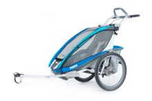 Коляска Thule Chariot CX1/Си Икс1, в комплекте с велосцепкой, синий, 14-