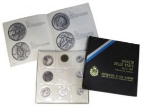 Набор монет  Сан-Марино 1974 (запайка + буклет+ коробка)