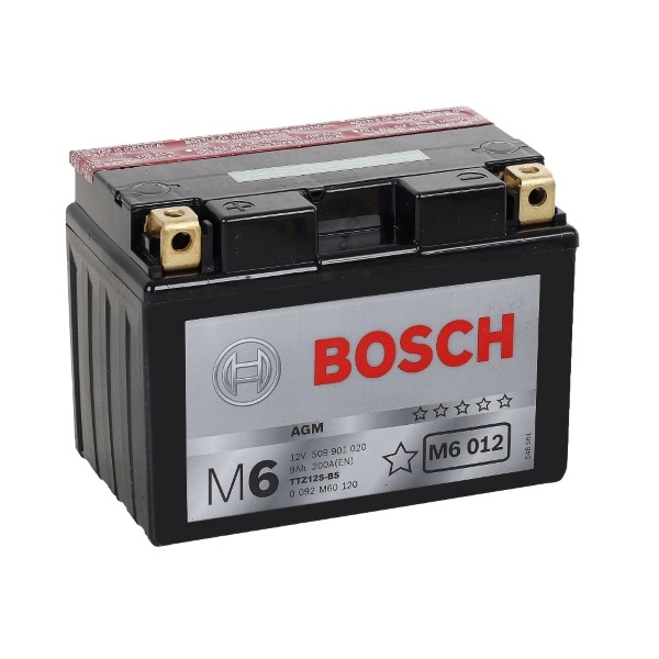 Мото аккумулятор АКБ BOSCH (БОШ) M60 120 / M6 012 moba 12V 509 901 020 A504 AGM 9Ач п.п. (TTZ12S-4, TTZ12S-BS)