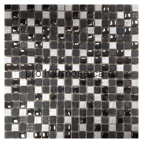 Lavada Black. Мозаика 15*15 серия GLASSTONE,  размер, мм: 300*300*8 (ORRO Mosaic)
