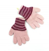 Перчатки для девочки розовые шерстяные