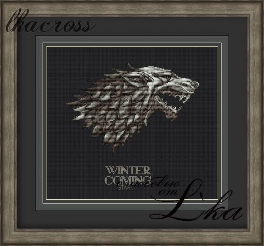 "Winter Is Coming". Схема для вышивания крестиком.