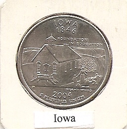 Штат Айова 25 центов США 2004