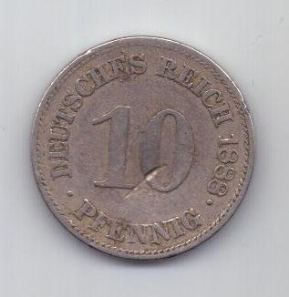 10 пфеннигов 1888 г. Е. Германия