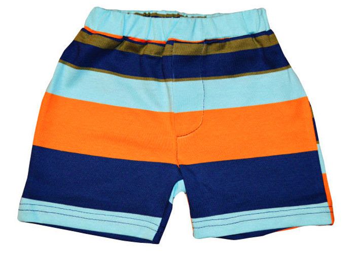 Сине-оранжевые полосатые шорты