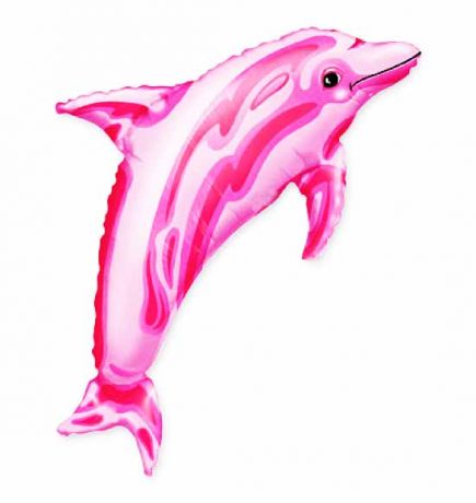 Шар фигурный "Дельфин розовый"