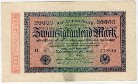 20000 марок 1923 г. Германия