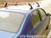 Багажник на крышу на Renault Logan (Атлант), с опорами, алюминиевые дуги