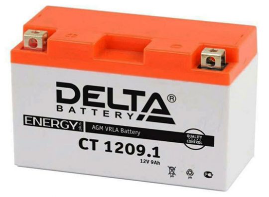 Мото аккумулятор АКБ Delta (Дельта) CT 1209.1 9Ач п.п YT9B-BS