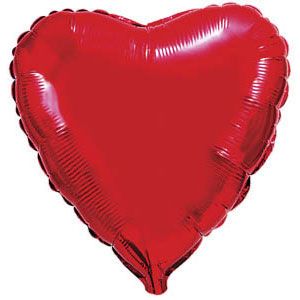 Сердце красное большое шар фольгированный с гелием