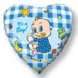Сердце для любимого малыша - мальчика шар фольгированный с гелием