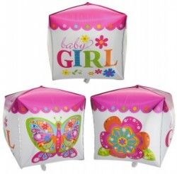 Куб для девочки фольгированный шар с гелием