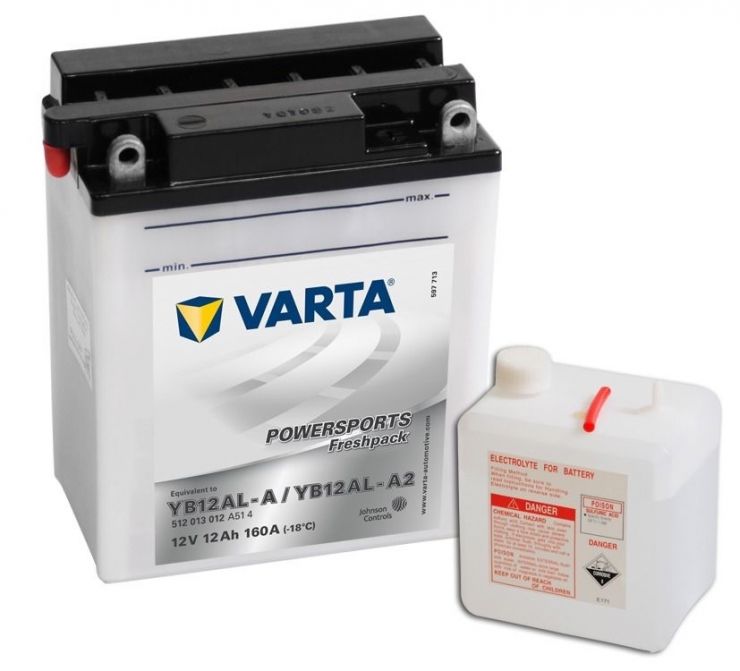 Мото аккумулятор АКБ VARTA (ВАРТА) FP 512 013 012 A514 YB12AL-A / YB12AL-A2 12Ач о.п.