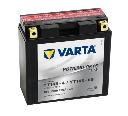 Мото аккумулятор АКБ VARTA (ВАРТА) AGM 512 903 013 A514 YT14B-4 / YT14B-BS 12Ач п.п