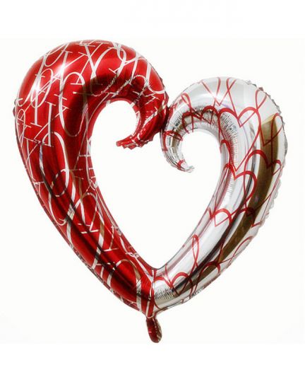 Фигурное сердце ХО шар фольгированный с гелием