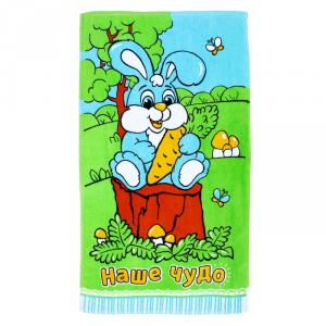 Банное полотенце для ребенка с зайчиком