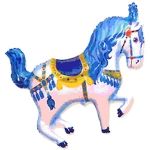 Лошадка (2 цвета) фольгированный шар с гелием