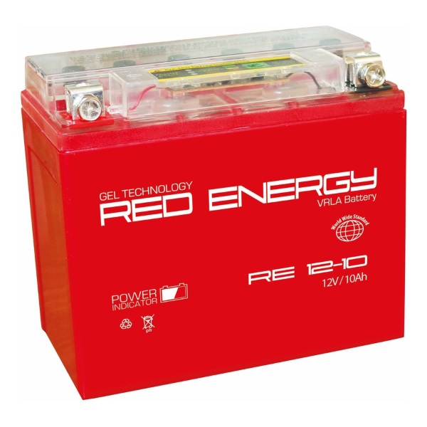 Аккумуляторная батарея АКБ RED ENERGY (РЭД ЭНЕРДЖИ) GEL 1210 YB9A-A, YB9-B, 12N9-4B-1 10Ач п.п.
