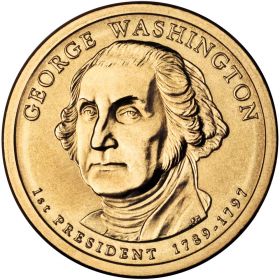 1-й президент США. Джордж Вашингтон 1 доллар США