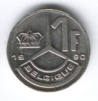 1 франк 1990 г. Бельгия