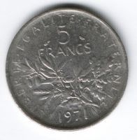5 франков 1971 г. Франция
