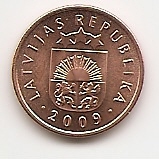 2 сантима (Регулярный выпуск) Латвия 2009