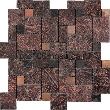 FBY-30  Мозаика Агломерат+Металл части разных размеров GELOS 298*298*8 мм (NATURAL)