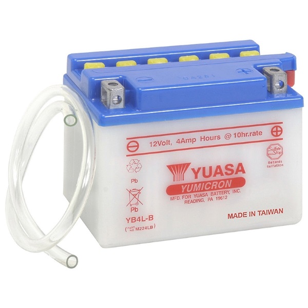 Мото аккумулятор АКБ YUASA (Юаса) YB5L-B с электролитом 5Ач о.п.