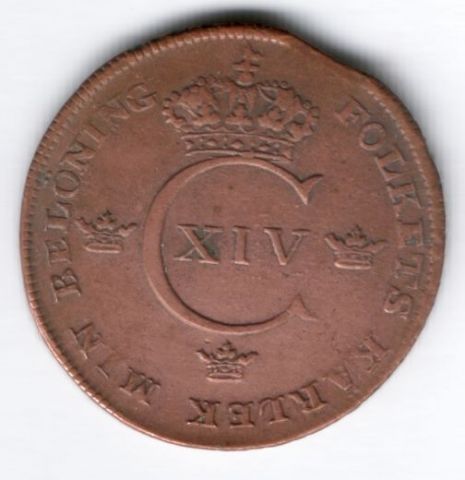 1 скиллинг 1819 г. XF Швеция