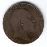 1 пенни 1907 г. Великобритания