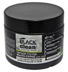Витекс Black Clean Мыло-Скраб для тела черное густое  300г