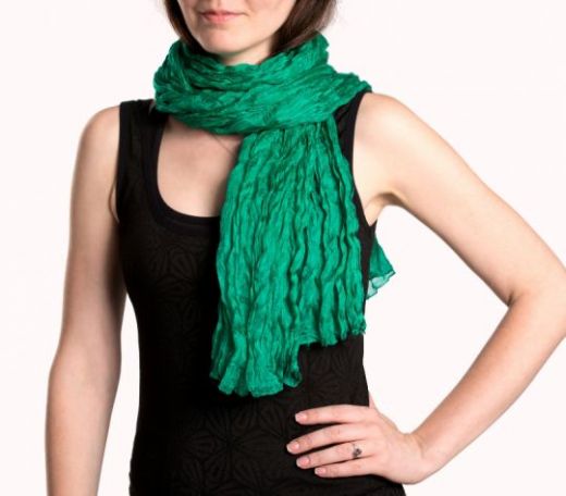 Женский шарф из натурального шёлка, зеленый, Москва