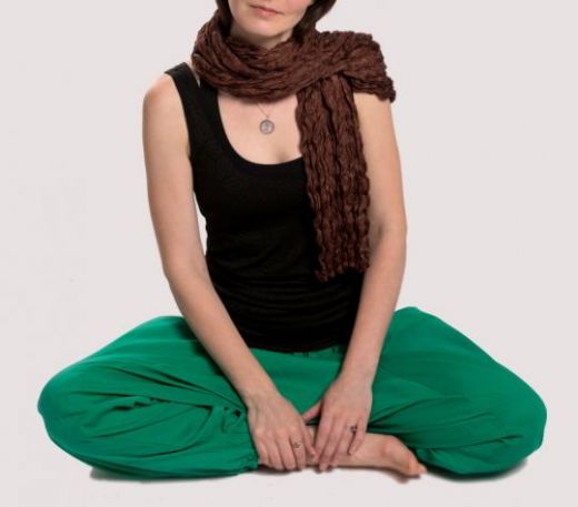 Женский шарф из натурального шёлка, шоколадно коричневый, Москва