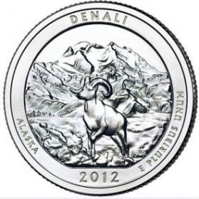 Национальный парк Денали Аляска 25 центов США 2012 монетный двор на выбор