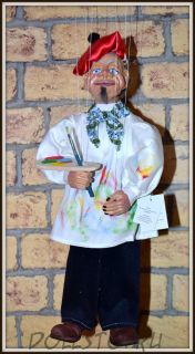 Чешская кукла-марионетка Художник  - Painter (Чехия, Praha, Hand Made, авторы  Ивета и Павел Новотные)