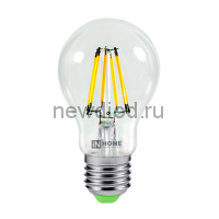 Лампа светодиодная LED-A60-deco 7Вт 230В Е27 4000К 630Лм прозрачная IN HOME