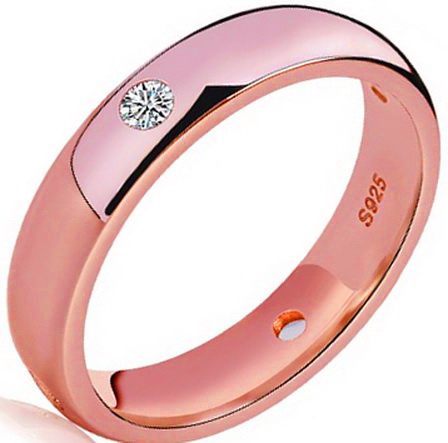 Кольцо с розовым золотом