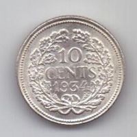 10 центов 1934 г. Нидерланды