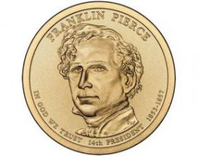 14-й президент США Франклин Пирс (1853-1857) 1 доллар США 2010 Монетный двор на выбор