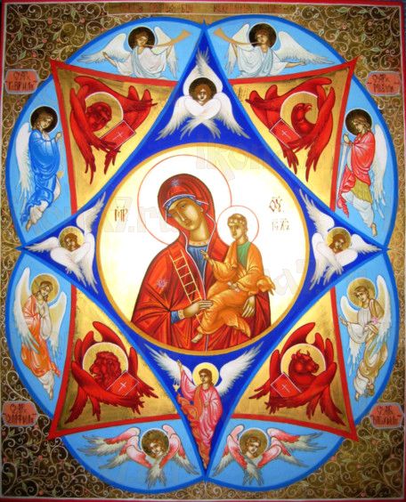 Неопалимая купина икона Божией Матери (рукописная)