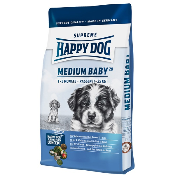 Корм сухой Happy Dog Medium Baby GR 28 для щенков средних пород с птицей 4кг