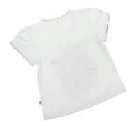 Белая футболка с короткими рукавами и принтом для девочки
