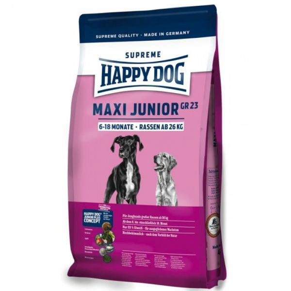 Корм сухой Happy Dog Maxi Junior GR 23 для щенков крупных пород с мясом 15кг