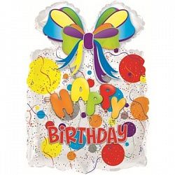 Подарок с днем рождения - шар фольгированный с гелием