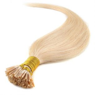 Натуральные волосы на кератиновой капсуле I-тип, №613 Светлый блонд - 50 см, 50 капсул.