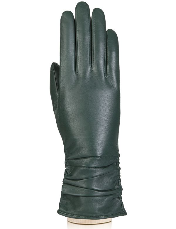 Кожаные перчатки со сборкой на манжете LABBRA GR01-00009351